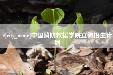 周口中国消防救援学院安徽招生计划