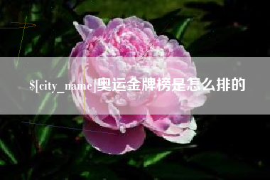 周口奥运金牌榜是怎么排的