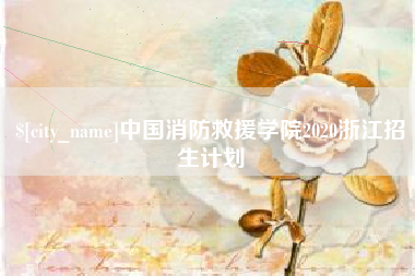 周口中国消防救援学院2020浙江招生计划