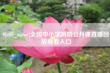 周口全国中小学消防公开课直播回放观看入口