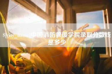 周口中国消防救援学院录取分数线是多少