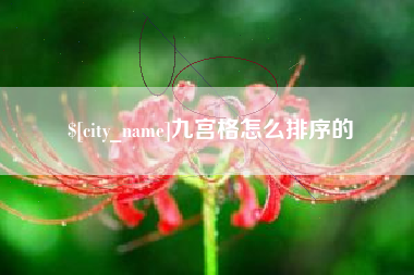 周口九宫格怎么排序的
