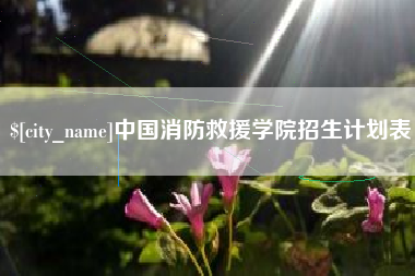 周口中国消防救援学院招生计划表